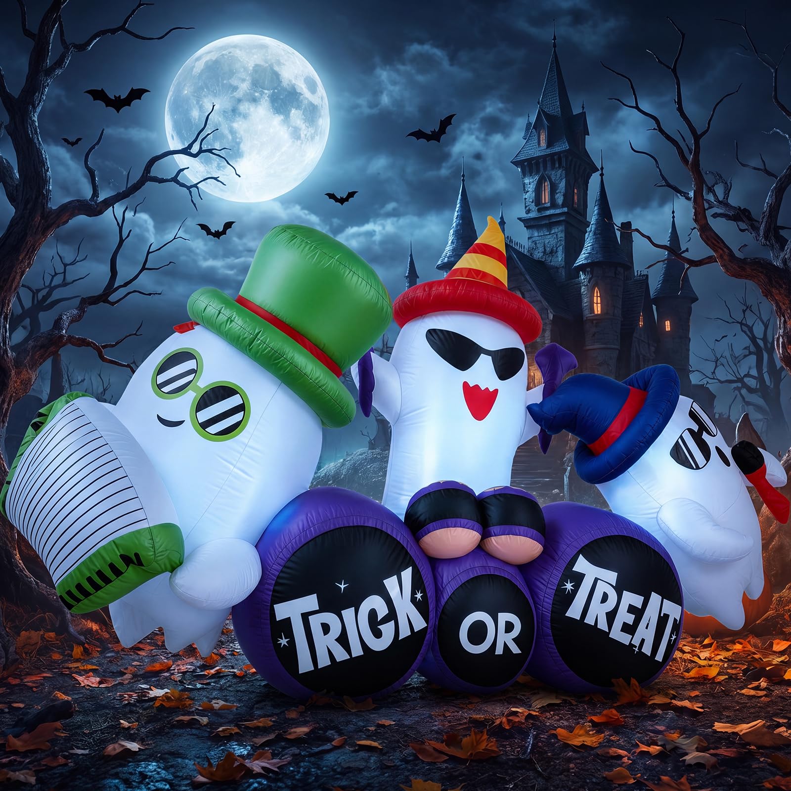 Outdoor Lighting Effects - 240cm Inflatable Halloween Spirit Band with