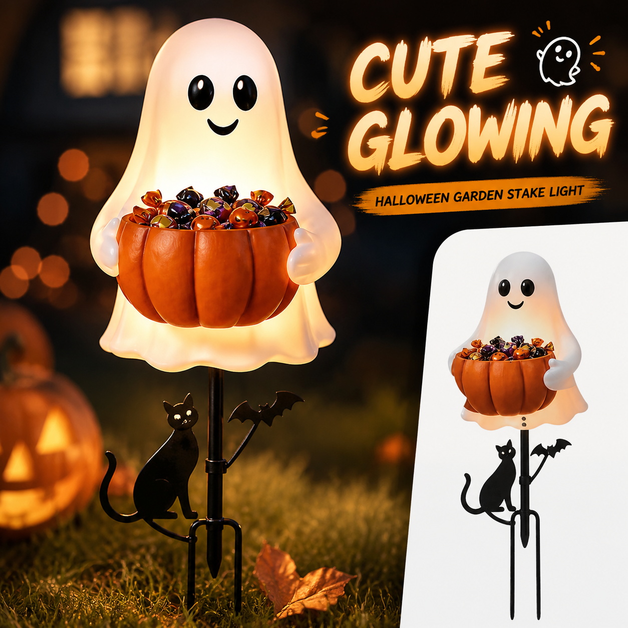 Halloween Ghost Candy Holder D - đánh giá và giá Outdoor Lighting Effects