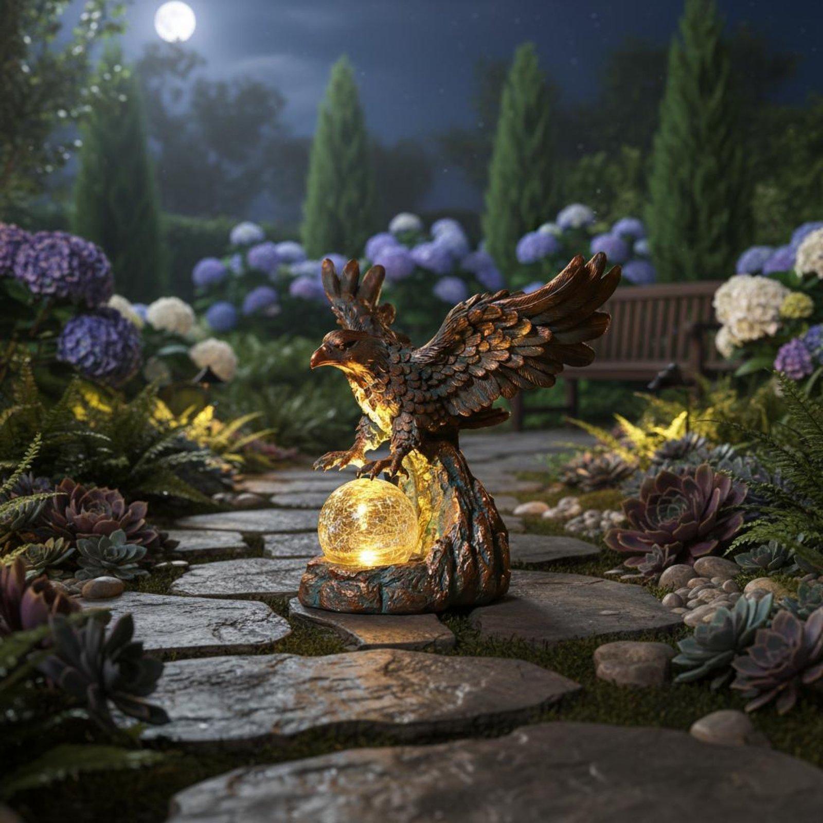 Solar Eagle Statue Light Water - đánh giá và giá Outdoor Lighting Pathway