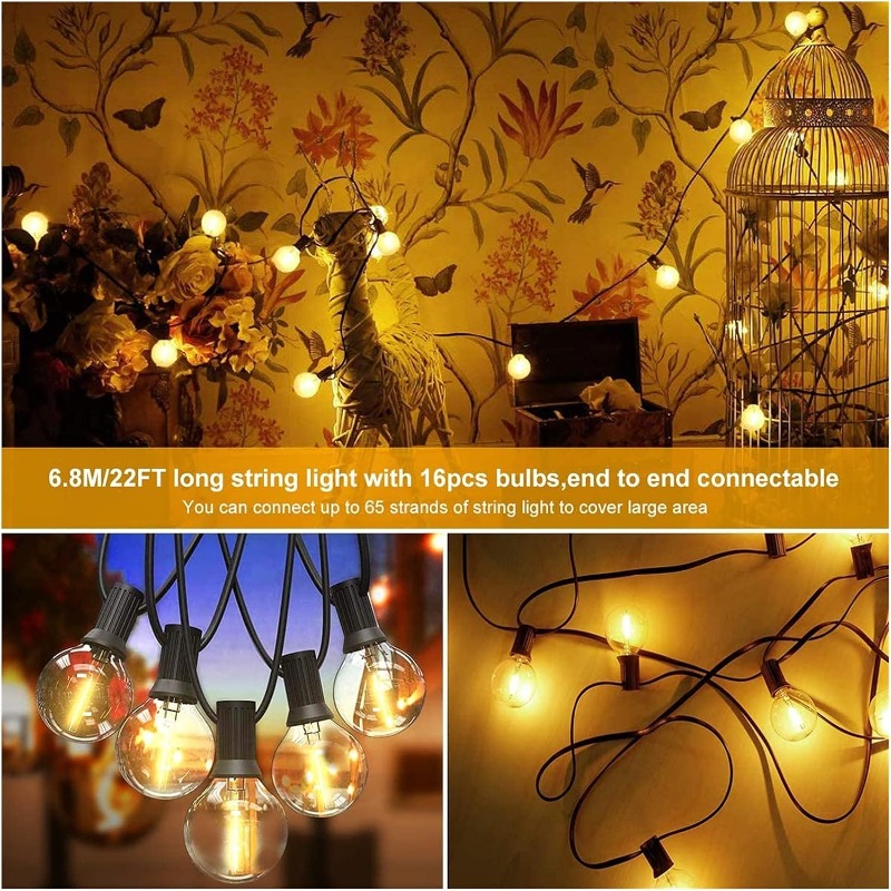 LED Outdoor Light String 64FT  - đánh giá và giá Outdoor Lighting Effects