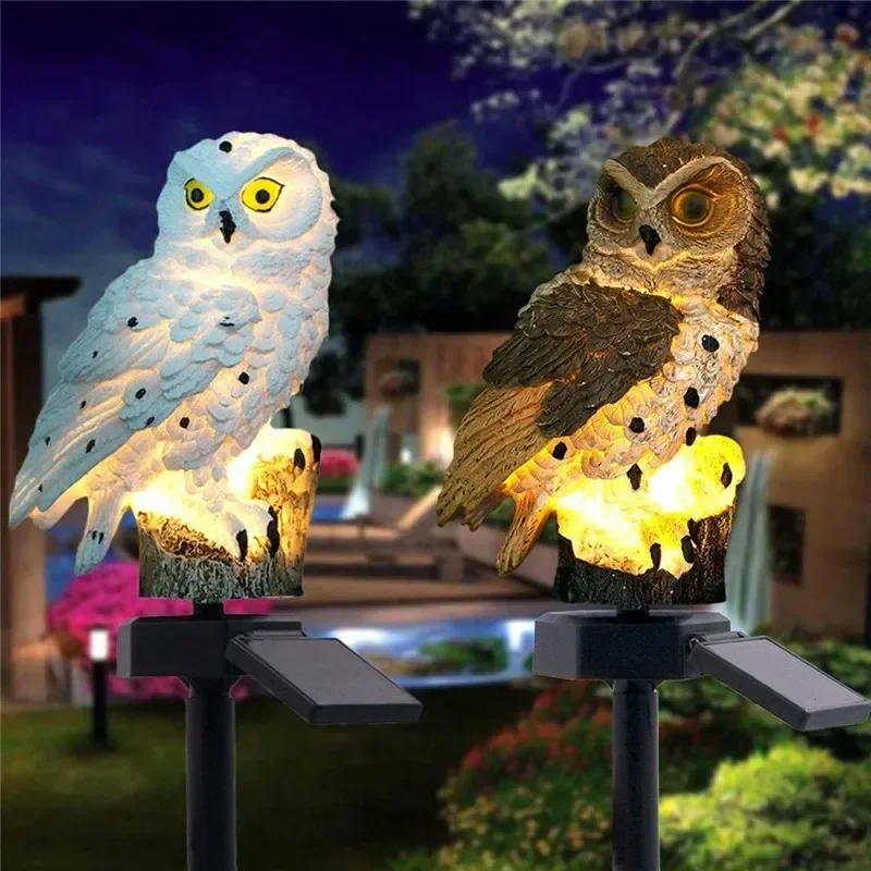 Solar Owl Statue Garden Light  - đánh giá và giá Outdoor Lighting And Landscape