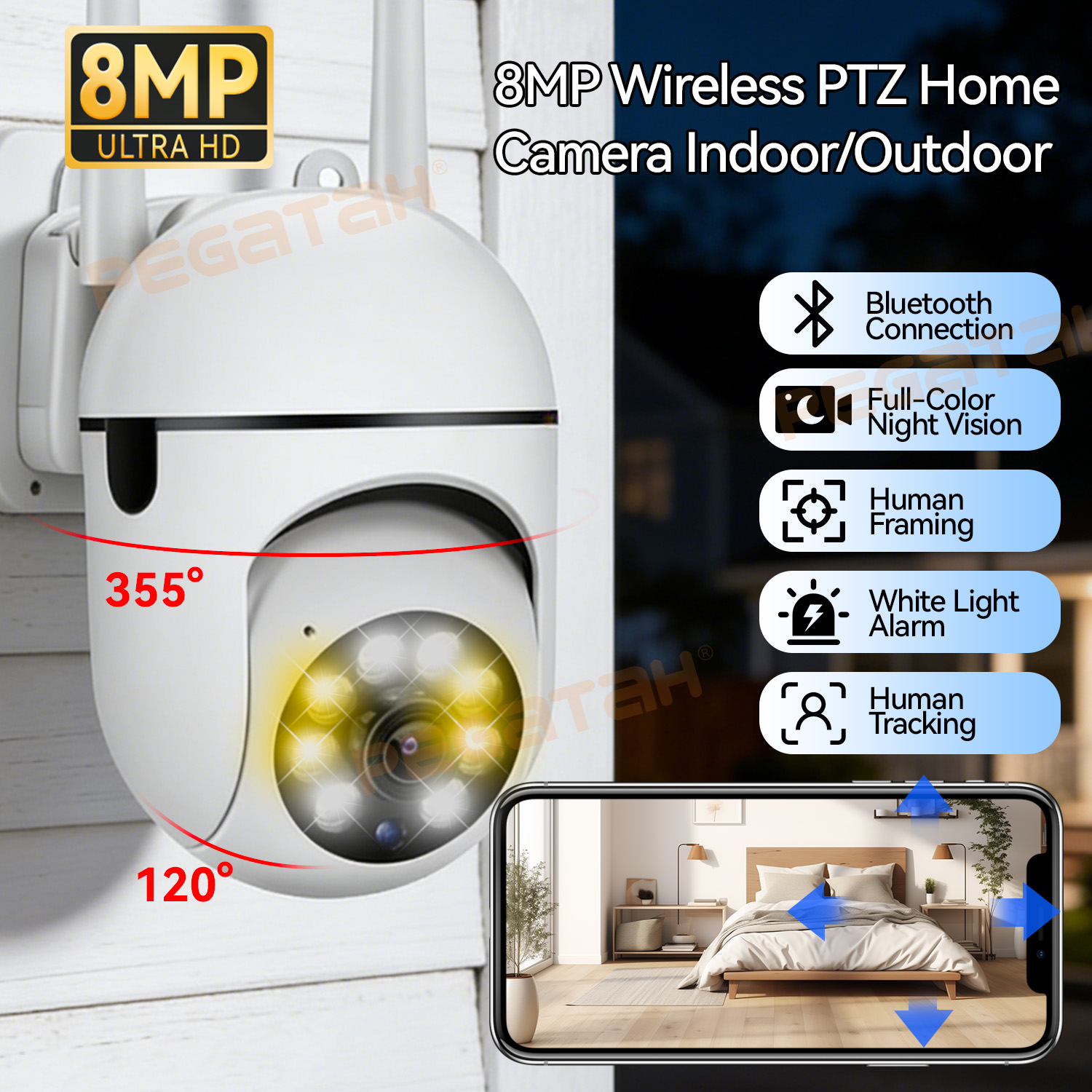 8MP 2.4G Wifi IP CCTV Camera C - đánh giá và giá Outdoor Lighting Track