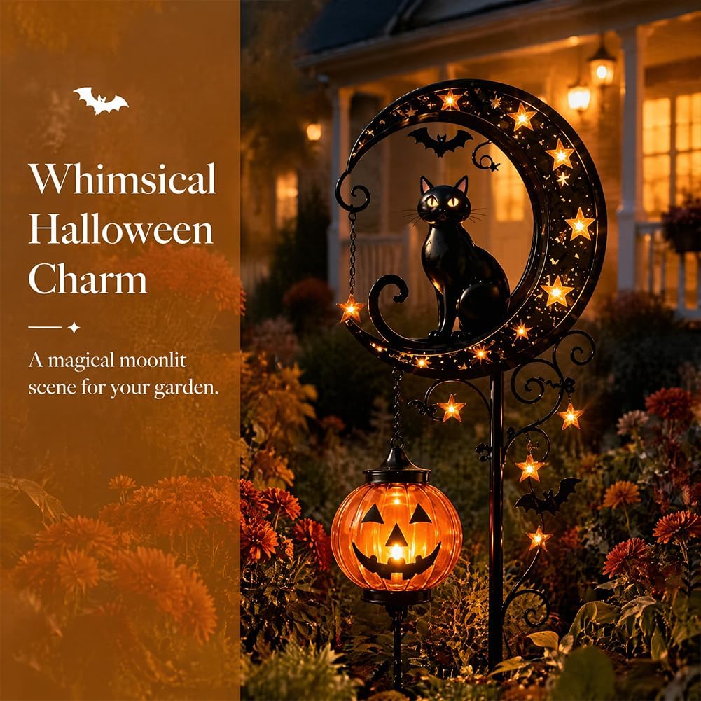 Solar Halloween Black Cat & Pu - đánh giá và giá Outdoor Lighting Black